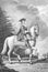 The Russian Queen Catherine II on the horseback on 20th of June, 1762 in the old book The Essays in Newest History, by I.I.