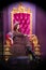 Russian queen sitting on throne. Fairy tale