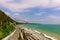 Russian Railway Track Running Along The Black Sea Shore.