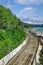 Russian Railway Track Running Along The Black Sea Shore