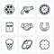 Russian roulette game icons. Vector Illustration.