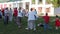 Russian round dance to the sound of a balalaika at the festival. Suzdal. Russia