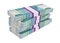 Russian rubles bills packs on stack
