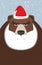 Russian Santa Claus-bear. Wild animal with beard and moustache.
