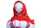 Russian Shrovetide doll on a white background