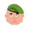 Russian soldier Sick Nausea emoji. Airborne troops face Nauseati