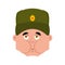 Russian soldier Sick Nausea emoji. Warrior Nauseating. Sad Milit