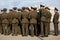 Russian soldiers at the parade repetition