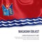 Russian state Magadan Oblast flag.