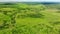 Russian summer aerial landscapes of fields and forests.