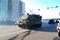 The Russian Surface-to-air Missile Missile System STAMMS Buk-M2 goes on city streets.