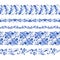 Russian traditional elements. Set of horizontal seamless pattern in gzhel style