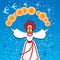 Russian traditional holiday Maslenitsa. Migratory birds return. Symbol of the Russian holiday Pancake week. The arrival