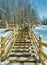 Russian Traditional wooden gangway