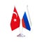 Russian and Turkish flags
