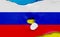 Russian and Ukrainian flags War between Ukraine and Russia