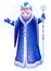 Russian or ukrainian santa claus grandfather frost in blue coat stand with ice staff