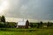 Russian village in a landscape (Kaluga region, Central Russia).