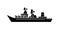 Russian warship black icon. Slava class cruiser