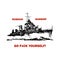 Russian warship go fxck yourself. Vector illustration