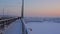 Russian winter landscape shot at the bridge