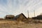 Russian wooden architecture. Country house in winter