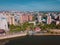 Russioa, Krasnodar cityscape and Kuban river from aerial view. Krasnodar region, Russia