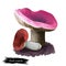 Russula xerampelina, crab brittlegill or shrimp mushroom mushroom closeup digital art illustration. Boletus has purple colored cap