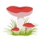 Russula xerampelina, edible forest mushrooms. Colorful cartoon illustration