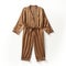 Rust Brown Pajama Dress: Hyper Realistic And Super Detailed