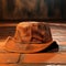 Rust Bucket Hat: Subtle Shading On Red Brick Floor