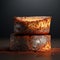 Rust Cake: Industrial Brutalism Inspired 3d Render Of Molten Chocolate Cake