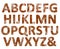 Rust English alphabet set isolated