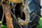 Rust hook as the detail of tractor