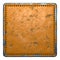 Rust metal with rivets in the shape of a square in the center on white background. 3d