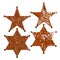 Rust sheriff badge star rustic texture