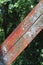 Rust on trestle bridge beams