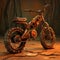 Rusted Bicycle In Desert: Zbrush Style 3d Cgi Art
