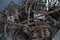 A rusted, broken and dirty bicycles removed from Seine River in Paris