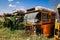 Rusted and Crushed Buses on the Tank Graveyard in Asmara