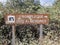 Rusted decaying sign of `Cromeleque dos Almendres`