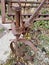 Rusted farm equipment gears