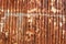 Rusted galvanized corrugated, iron plate