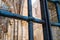 The rusted iron fence of San Galgano Cathedral, in Tuscany