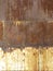 Rusted metal background divided into three sections