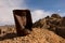 Rusted tin can in desert