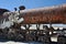 Rusted Train Cemetery in Uyuni, Bolivia