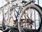 Rusted vintage bike standing in on boardwalk in Santa Cruz