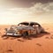 Rustic Abandoned Classic Car in Sahara Desert
