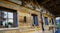 a rustic alpine wooden house in the Austrian Alps of the Gramai Alm region